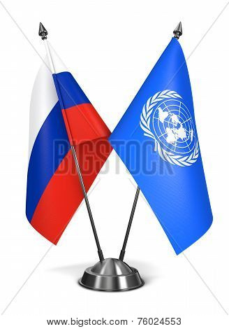 UN and Russia - Miniature Flags.