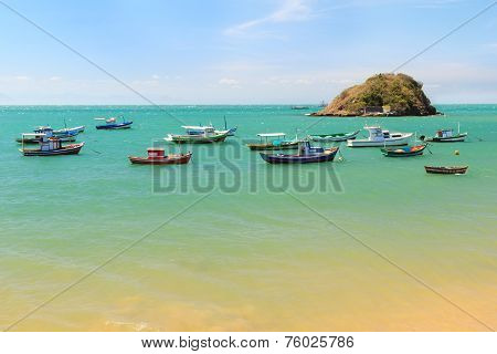 Boats, Yachts Trip Island Blue Sea In Buzios, Rio De Janeiro, Brazil