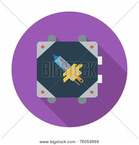 Xenon car lamp flat icon