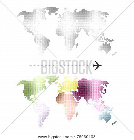 Color Dotted World Map