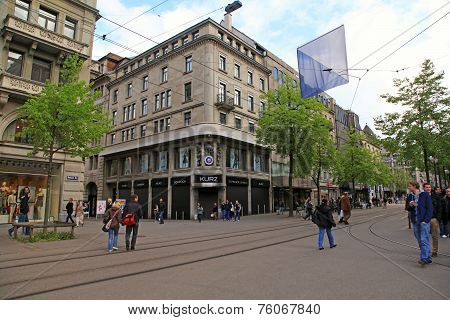 Bahnhofstrasse In Zurich, Switzerland.