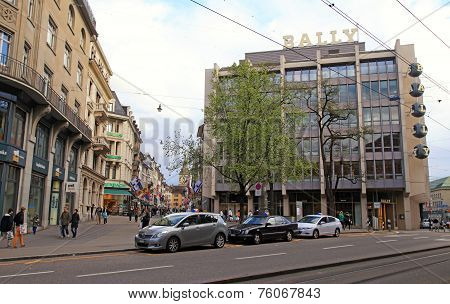 Bahnhofstrasse In Zurich, Switzerland.