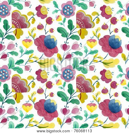 watercolor flowers pattern nature background