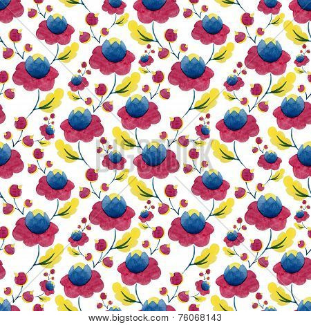 watercolor flowers pattern nature background
