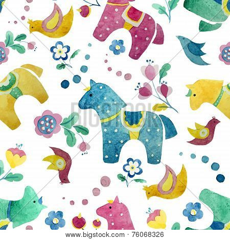 funny horse wallpaper pattern flower bird