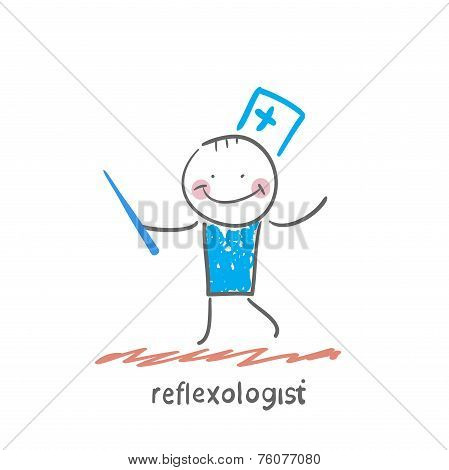 reflexologist with needle