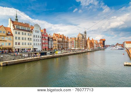 Cityscape On The Vistula River In Gdansk, Poland.