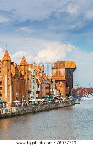 Cityscape On The Vistula River In Gdansk, Poland.