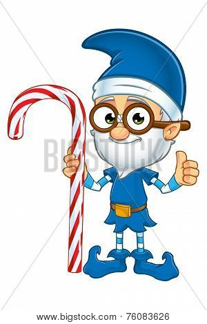 Old Elf Character in Blue