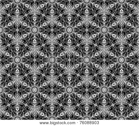 Abstract vector geometric background from flowers. Floral seamle
