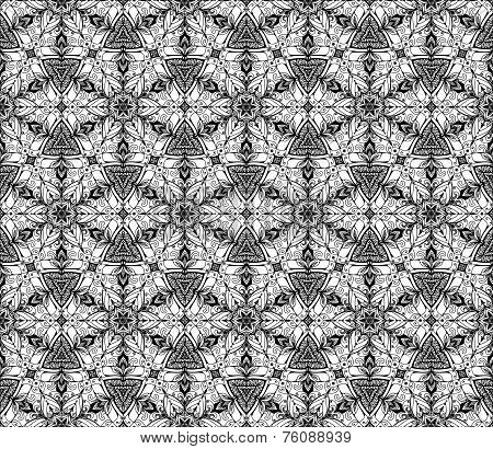 Abstract vector geometric background from flowers. Floral seamle
