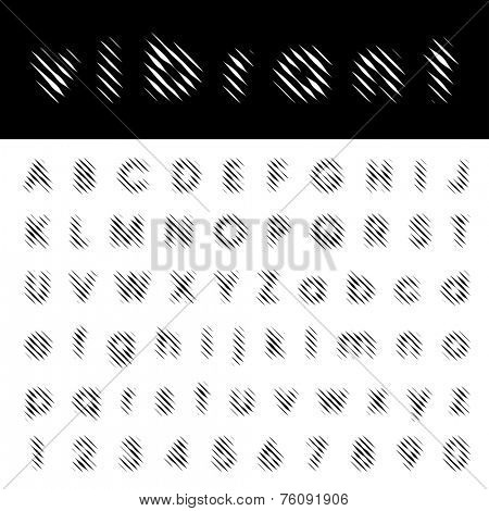 vector vibrant lines font 