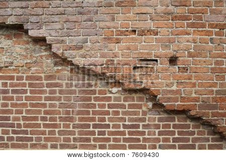 Mur af mursten sten