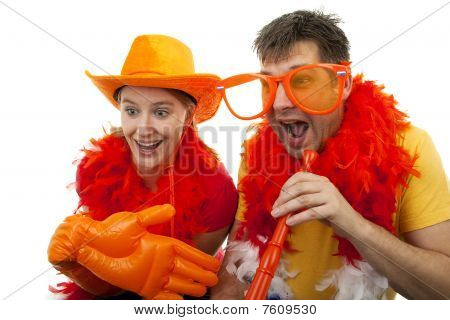 Twee Nederlandse voetbalfans