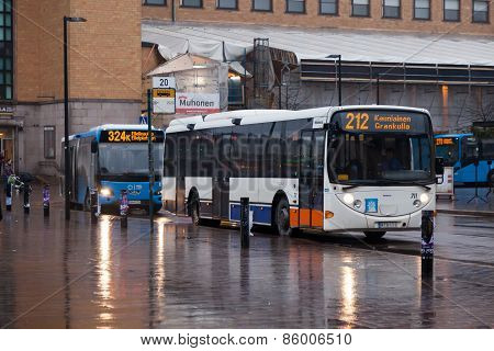 Helsinki, Finland - January 07:railway Station Of The City Of Helsinki,