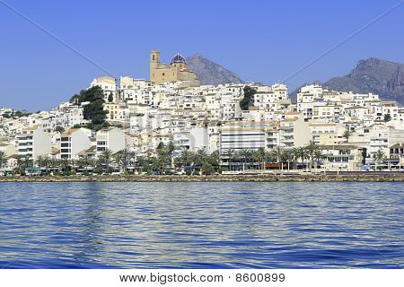 Altea Alicanten maakunnassa Espanjassa näkymä Blue Sea