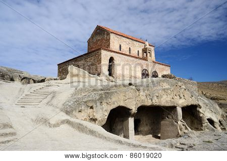 Orthodox Church In Ancient Cave Town Uplistsikhe,eastern Georgia,caucasus,euroasia