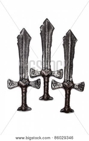 Medieaval swords isolated on the white