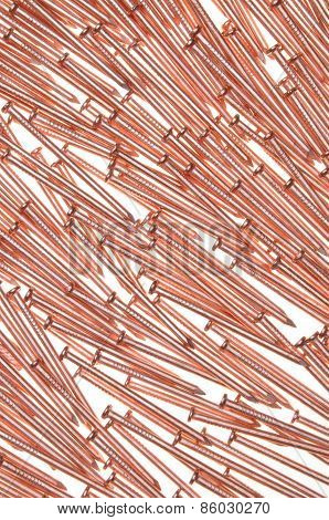 Red steel nails for construction