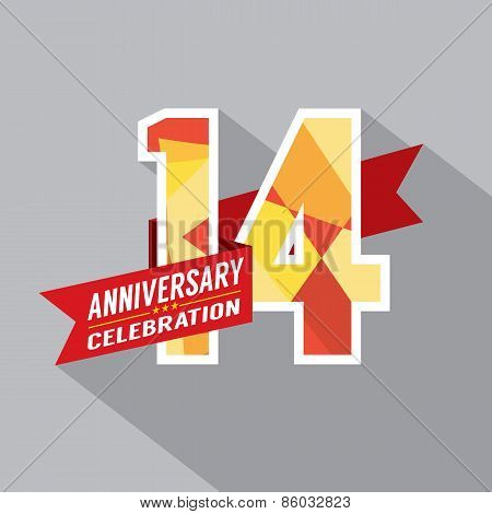 14Th Years Anniversary Celebration Design.