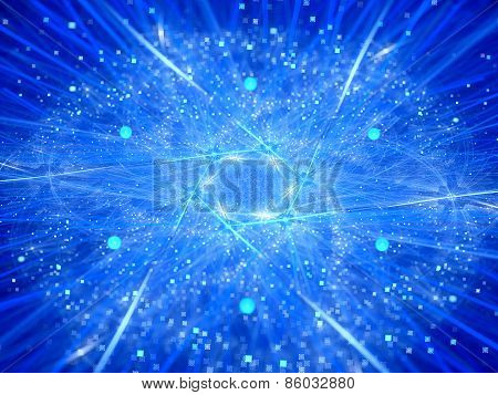 Glowing Neon Nuclear Fission Abstract Background