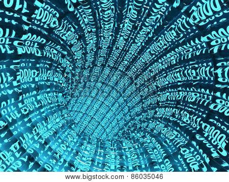 Internet concept -  3d abstract blue tunnel