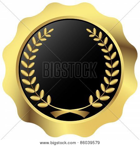 Gold Button With Laurel Wreath