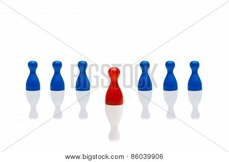 Business Concept Leadership Step Forward Red Blue