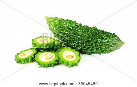 Bitter Melon Isolated On White Background