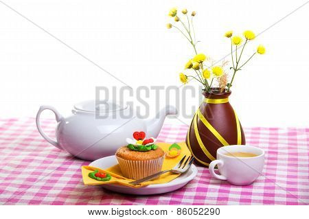 Continental Colorful  Breakfast On A Light Background