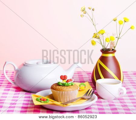 Continental Colorful  Breakfast On A Light Background