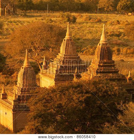 Ancient Pagodas In Bagan, Myanmar