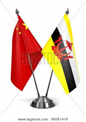 China and Brunei - Miniature Flags.
