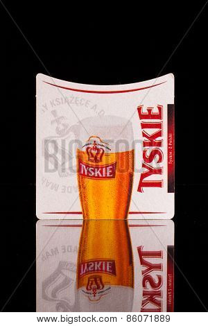 Beermat From Tyskie Beer.