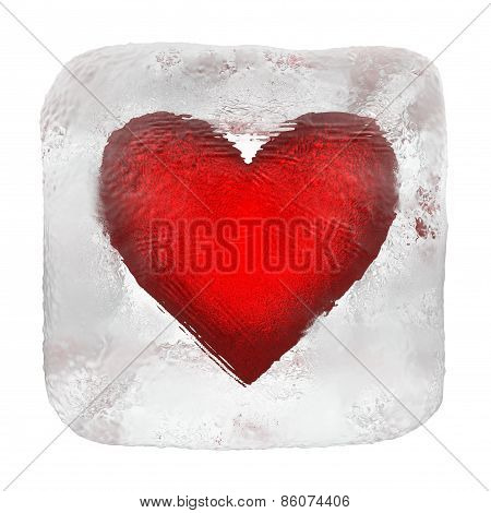 Heart in ice cube