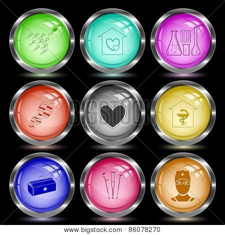 Medical set. Internet button. Vector illustration.