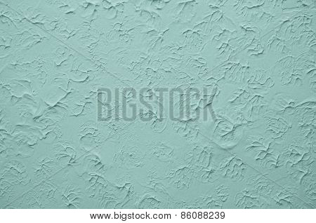 Blue Wall With Stucco Embossed