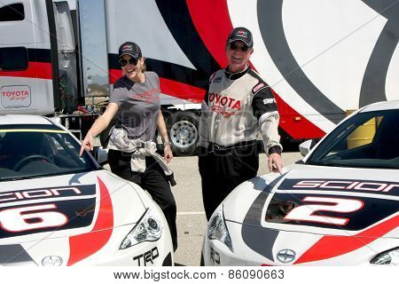 LOS ANGELES - FEB 21:  Tricia Helfer, Robert Patrick at the Grand Prix of Long Beach Pro/Celebrity Race Training at the Willow Springs International Raceway on March 21, 2015 in Rosamond, CA