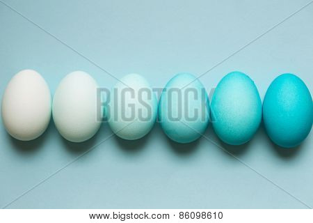 Row of ombre Easter eggs
