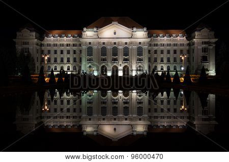 University Of Debrecen At Night