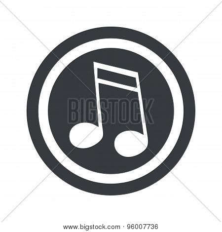Round black 16th note sign