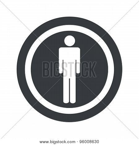 Round black man sign