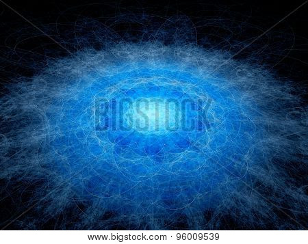 Blue Glowing Futuristic Space Object
