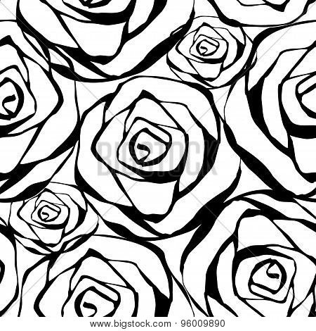 white roses pattern