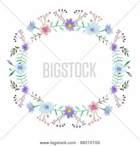 Watercolor floral frame