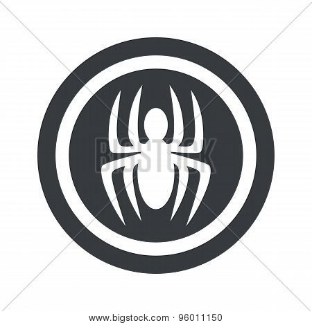 Round black spider sign