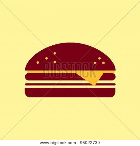 Fast Food Vector Icon. Burger Pictogram.
