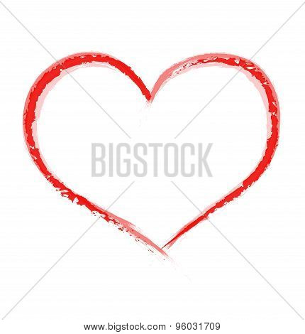 Brushed red heart
