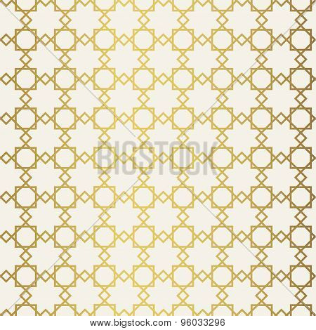 Abstract seamless geometric pattern. Monochrome white wallpaper. Geometry gold grid texture. Vintage