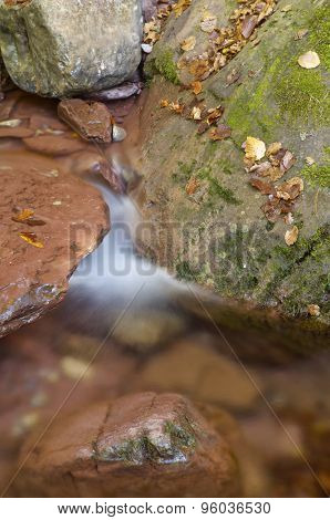 Silky stream in Oza Forest, Echo Valley, Pyrenees, Huesca, Aragon, Spain.